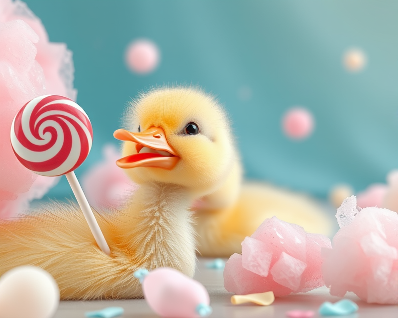 lollipop, duckling, cotton candy